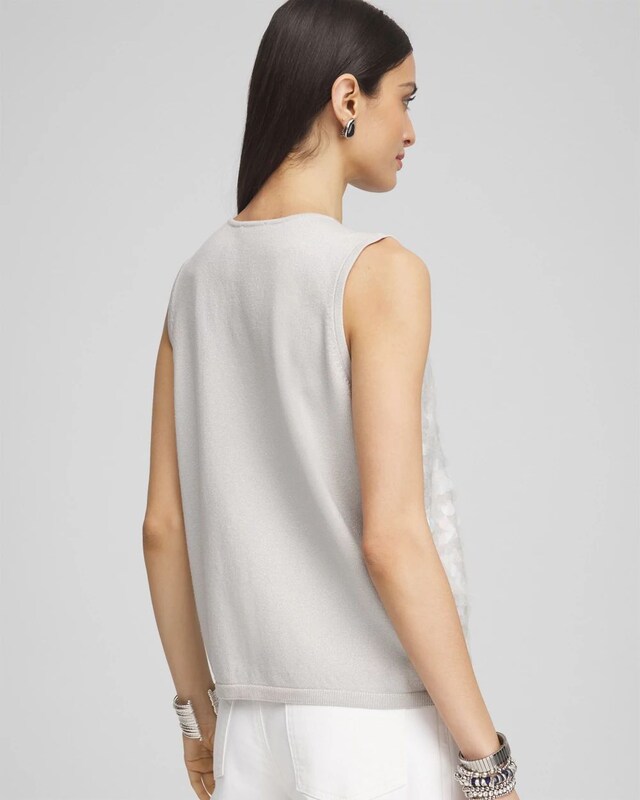 Iridescent V-Neck Sleeveless Tank Top - image 3